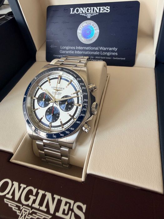 Full Set - Longines Conquest Chronograph 42mm Stainless Steel