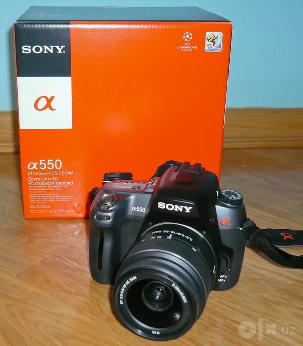 Sony Alpha A550 + Sony DT 18–55mm SAM — полный комплект