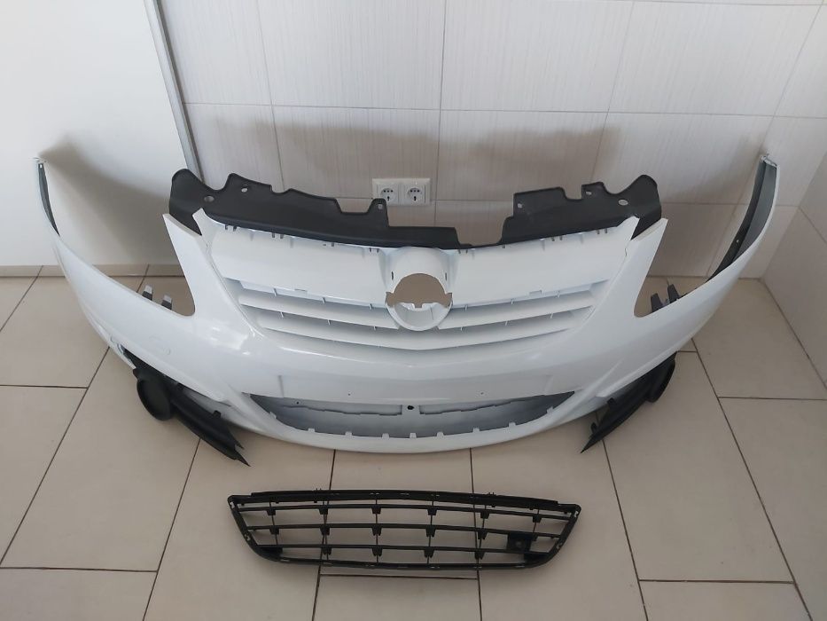 Pachet Bara Fata+Toate Grilele Opel Corsa D 2006-2011 (Z474-Alb) Full