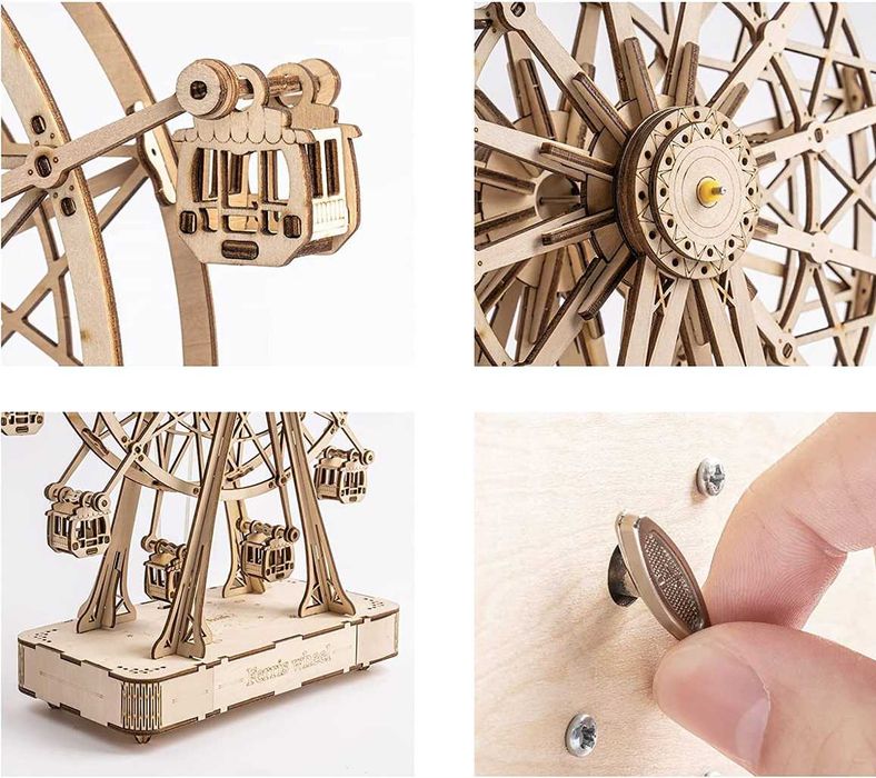 НОВО! Музикална кутия - дървен 3D пъзел - Виенско колело