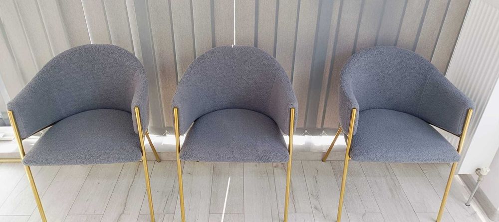 Scaun nou gri cu auriu