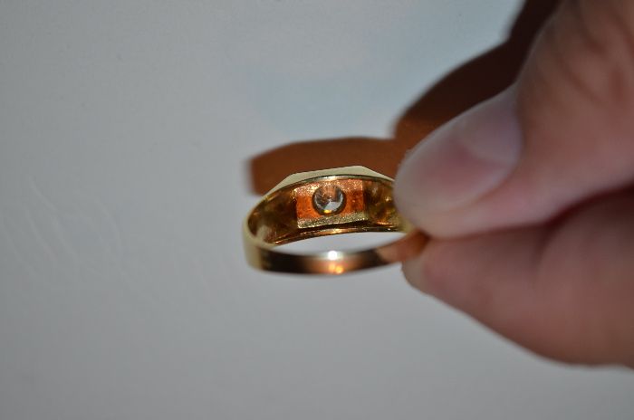 INEL AUR 18K + 1 Diamant = 0.40ct - Unisex - Marimea 63.5 + Certificat