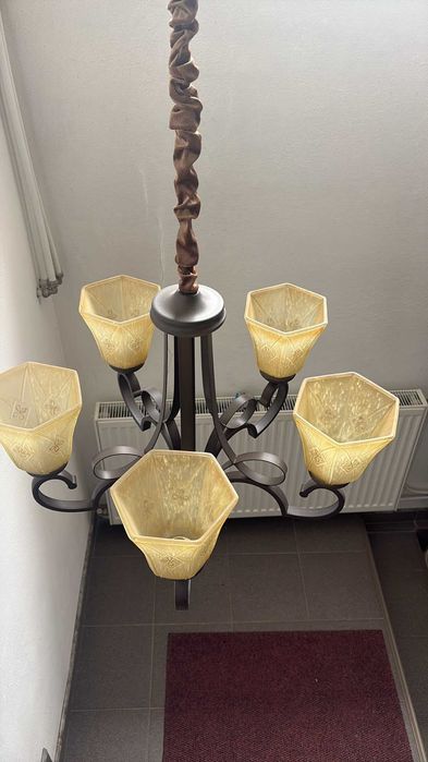Candelabru vintage cu 5 brațe dulie E27