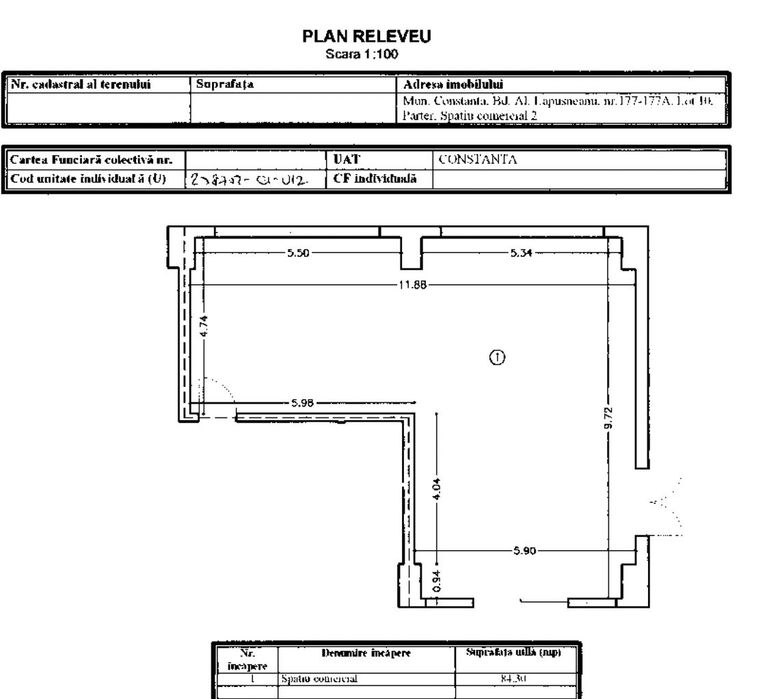 Spatiu comercial zona City Park Mall / Filicori Lapusneanu