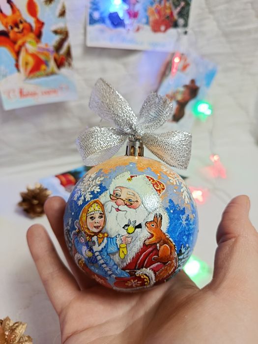 Ёлочные шарики с ручной росписью