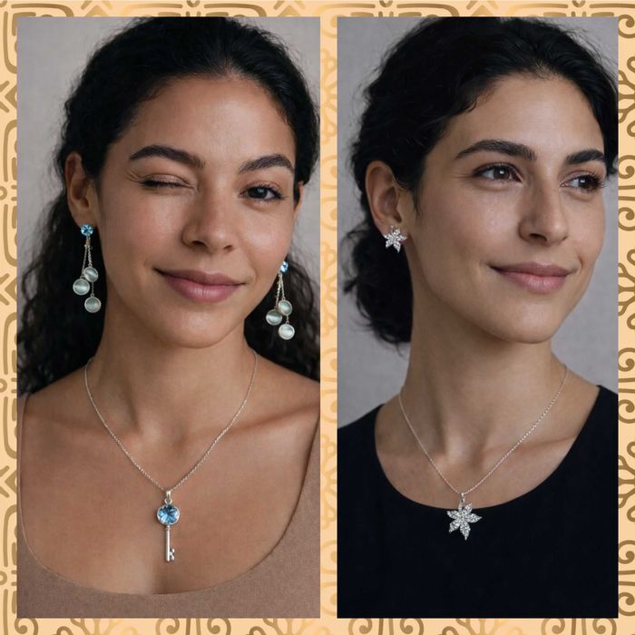 Бижута, сет колие и обеци, чоукър Алеса, Alessa