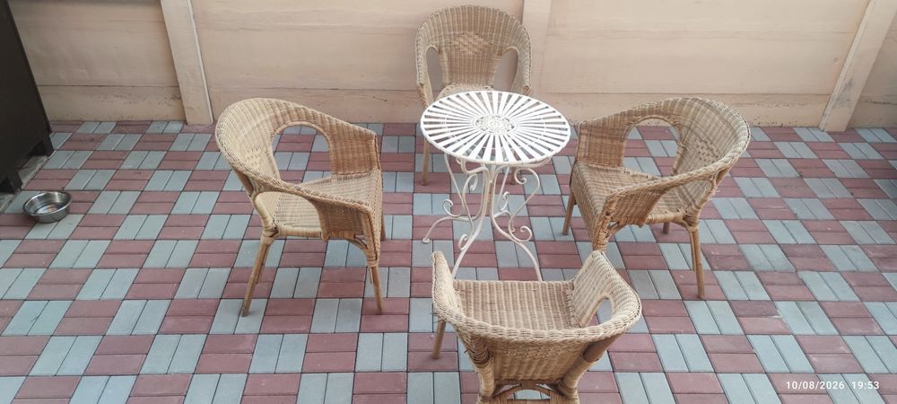 Fotoliu scaun ratan terasa (4 buc)