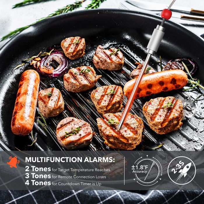 TEMOLA TM40 Безжичен готварски профи термометър с 4 сонди и таймери