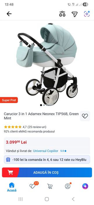 Carucior 3 in 1 Adamex Barletta. Mint.