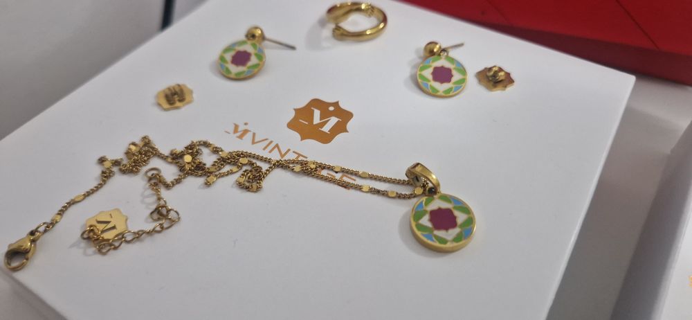 Set cercei cu lantic, plus inel