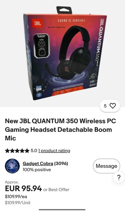 JBL Quantum 350 Wireless слушалки