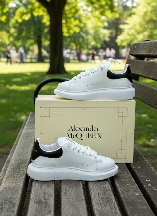 Adidasi Alexander McQueen Alb / Piele Naturala Full Box