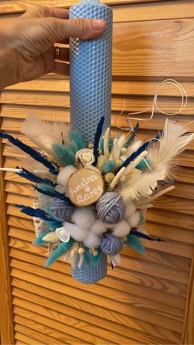 Lumanari din ceara botez/cununie/nunta, cu sau fără decorațiuni.