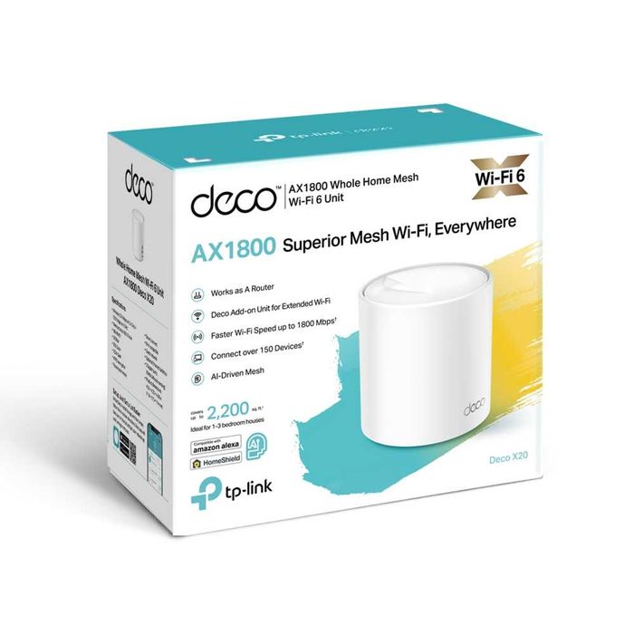 Router TP-Link Deco X20 (1-2-3 pack) WiFi 6 Mesh sistemli