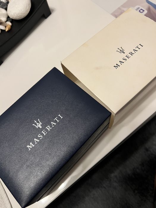 Ceas Maserati Potenza Blue Dial Blue 42m curea piele albastra,ful set