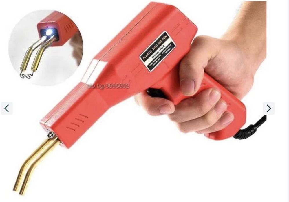 Поялник за лепене на пластмасови елементи в комплект със скоби