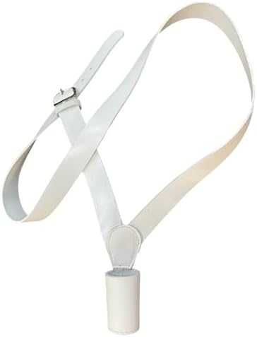 Нов Презраменен държач за знаме естествена кожа бял колан за флагщок през рамо регулируем