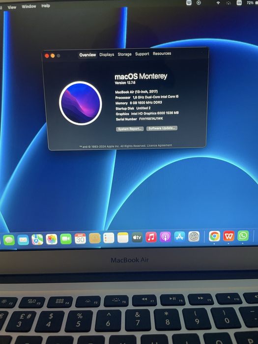 Macbook air 2017 ideal holatda