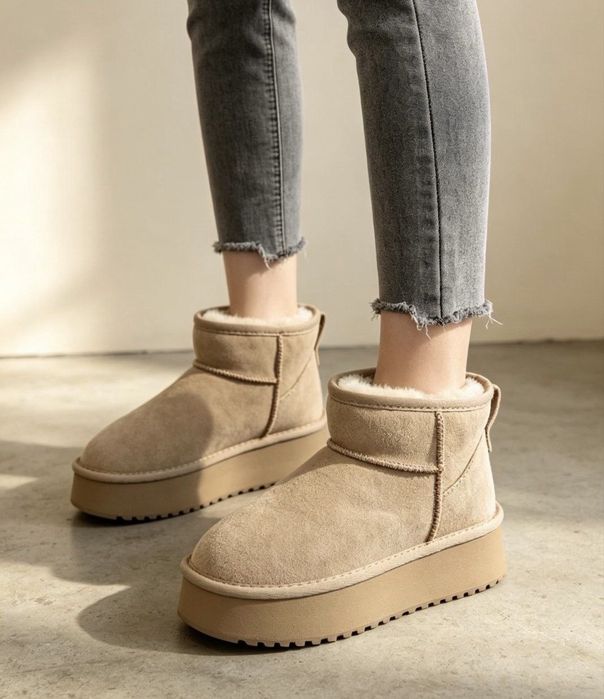 UGG mini platform piele intoarsa 36-41