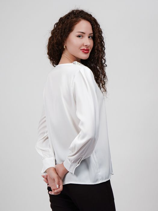 Белая блузка на учебу и в офис, размер стандарт, школьная форма