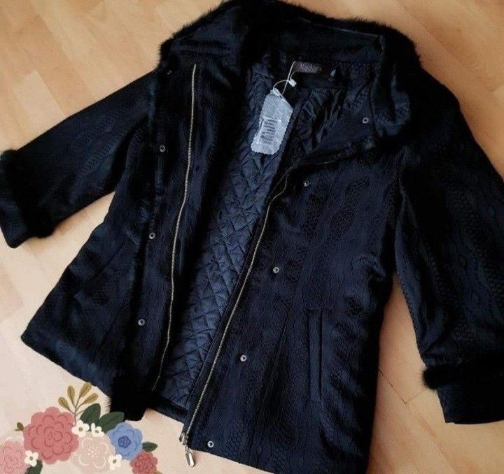 Jacheta dama Max Mara,Italia, insertii blanita naturala