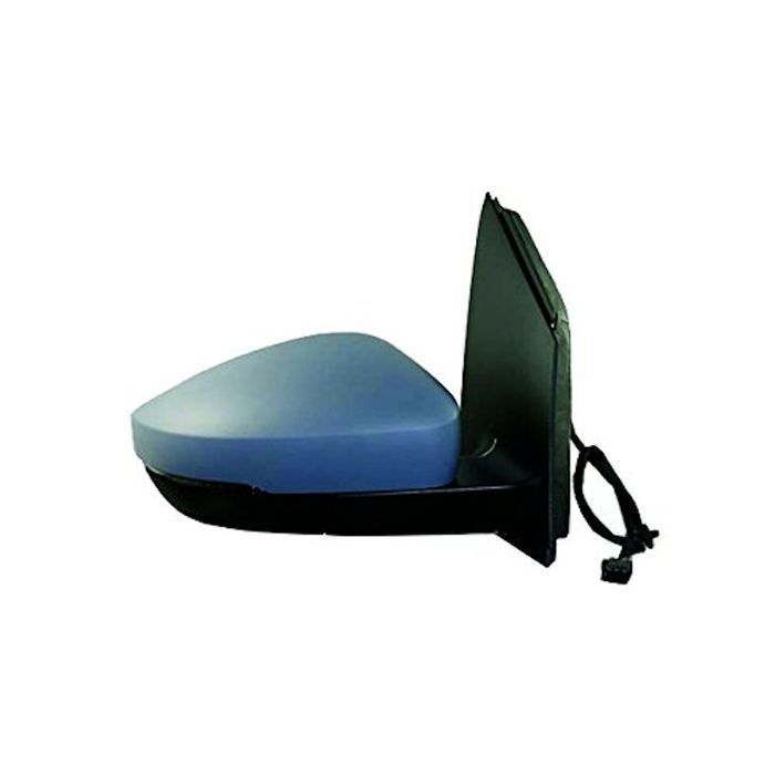 Oglinda exterioara VW Polo 08.20 Partea Dreapta Crom Convex Manuala Prin Cablu Fara Incalzire 6R1857508J, carcasa neagra, cu semnalizare, conector