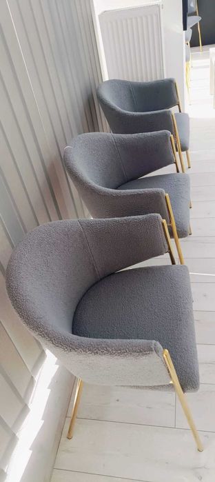 Scaun nou gri cu auriu