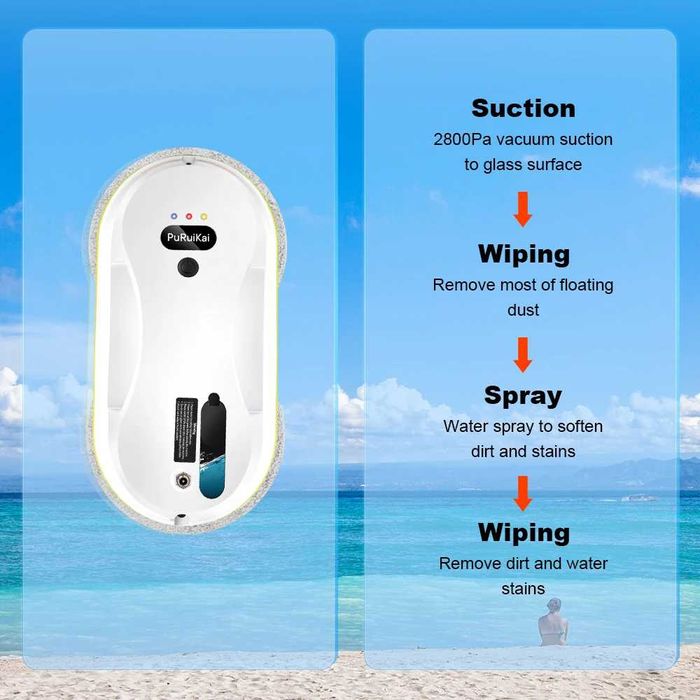 Робот за почистване на прозорци с автоматично пръскане PuRuiKai 309