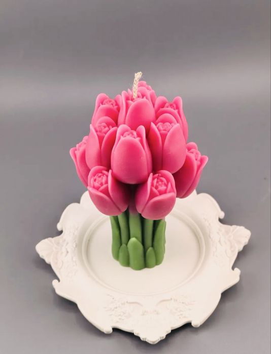 Свеча арома ручной работы Тюльпан