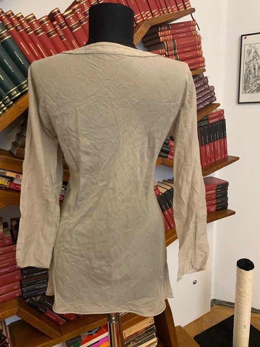 Bluza blend matase, culoare crem-gri