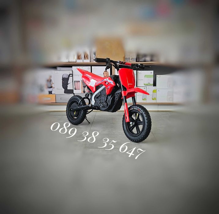 ТОП ЦЕНА!НОВО!Акумулаторен мотор Honda CRF450 с 24V Батерия,250W безчетков мотор,надуваеми гуми,за деца над 6 години (до 54 кг)