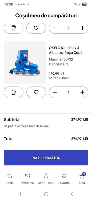 Role copii Oxelo Play 3 Marimea 30-32 și set protecție Marimea S