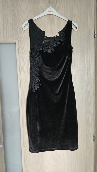Rochie de ocazie neagra catifea