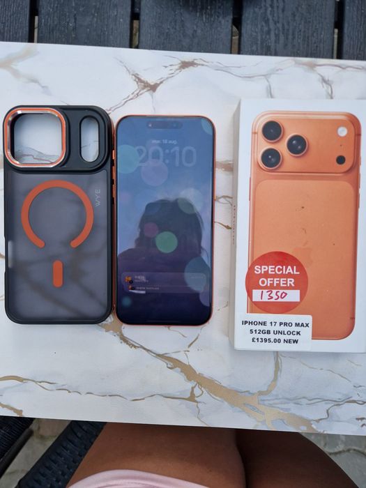 Vand iphone 17 Pro Max  Cosmic Orange _impecabil_baterie 100%_plus factura