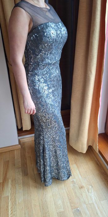 Rochie de seara cu paiete Argintie