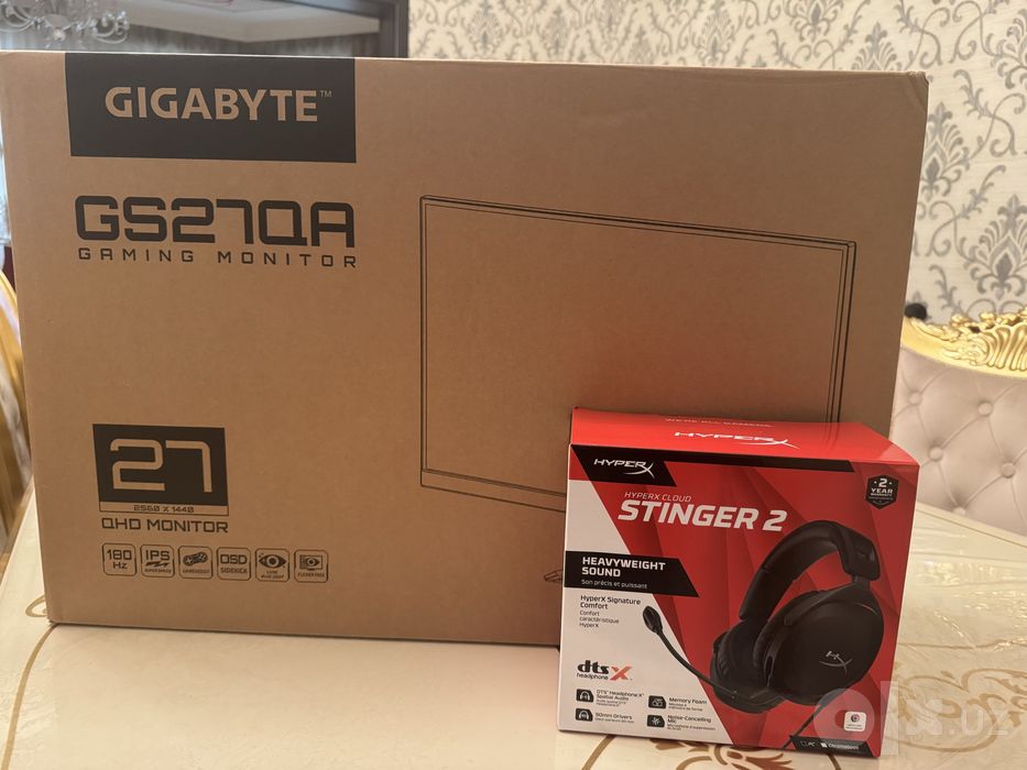 Gigabyte GS27QA 27” 2K 180Hz Monitor + HyperX Cloud Stinger 2 Naushnik