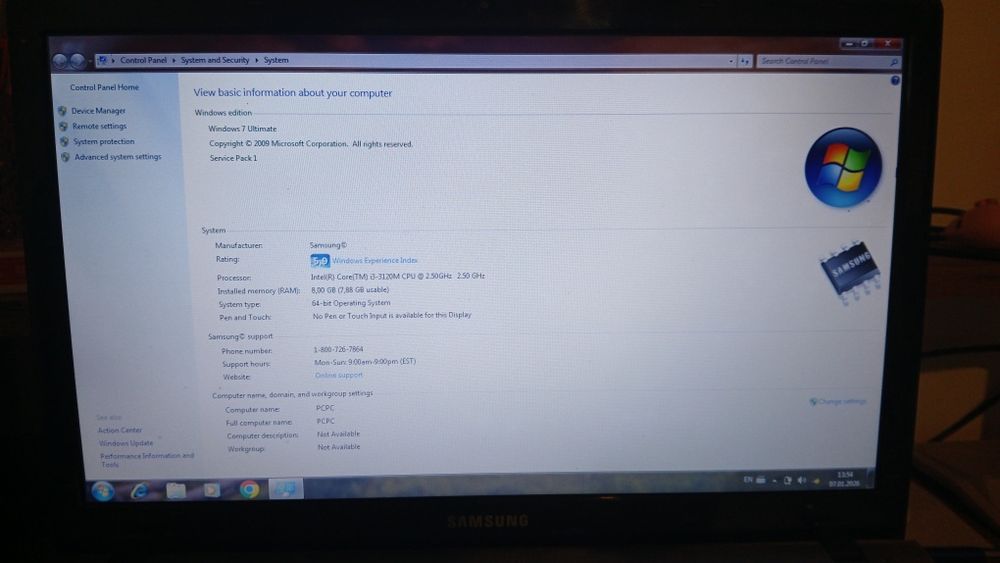 Laptop Samsung i3 / 8GB RAM  – office, școală – negociabil