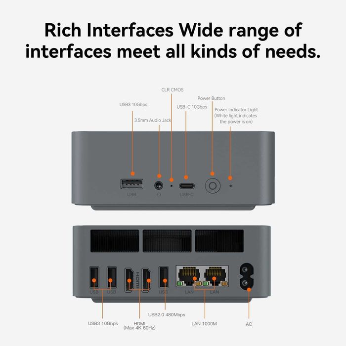 Mini PC Мини Пк Beelink EQR7 AMD Ryzen 7 7735U 32GB LDDR5 / 1TB SSD