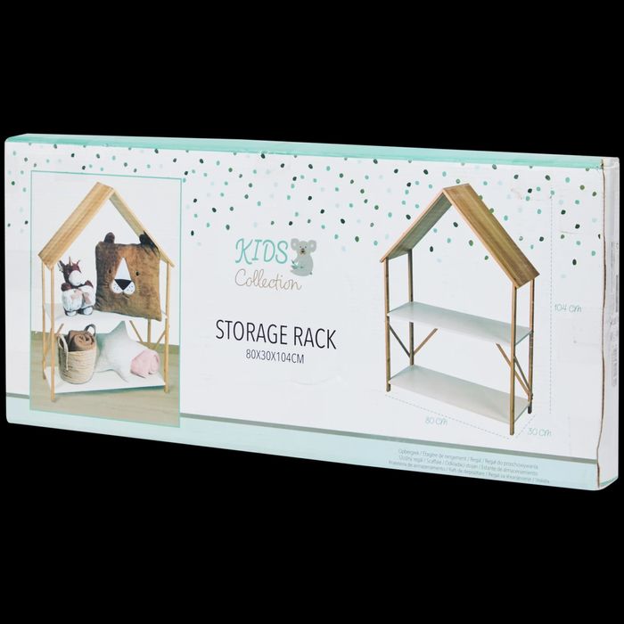 Детска Етажерка Къща дизайн с 2 рафта 80x30x108см библиотека за детска