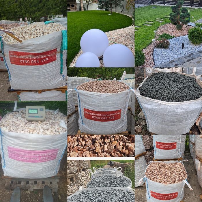 Thassos  piatra rotunjita alba gri rosiatic  pasi gradina bolovani