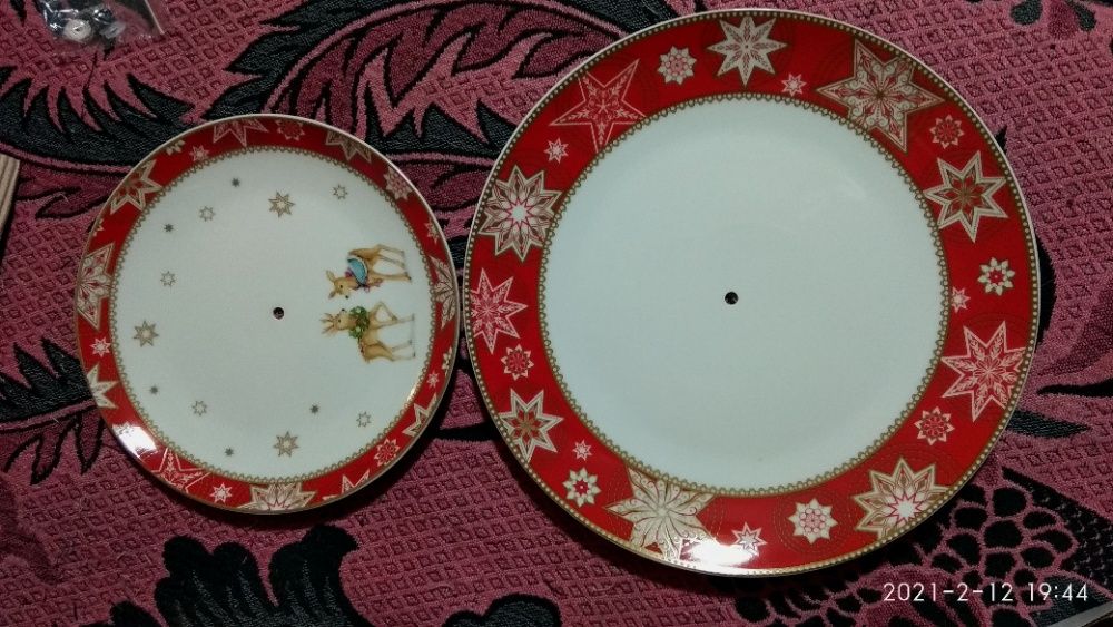 Platou prajituri, portelan, supraetajat, 2 niveluri