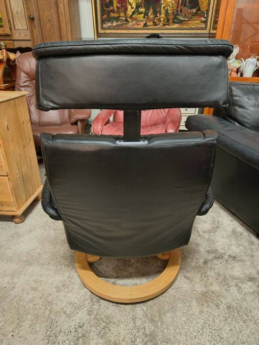 Relax кресло от естествена кожа с повдигаща се облегалка