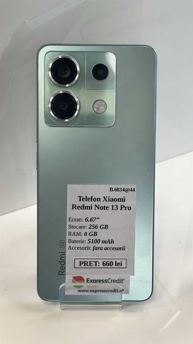 (Ag45 B.6834.44) Xiaomi Redmi Note 13 Pro 5G - Garantie 24 luni !