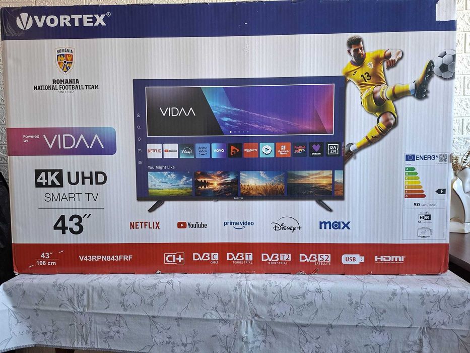 TV SMART 4K diagonala 109cm nou cu garantie si bon fiscal