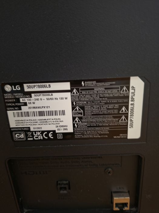 LG 50UP78003LB 126 cm Smart 4K LED, stare foarte buna.
