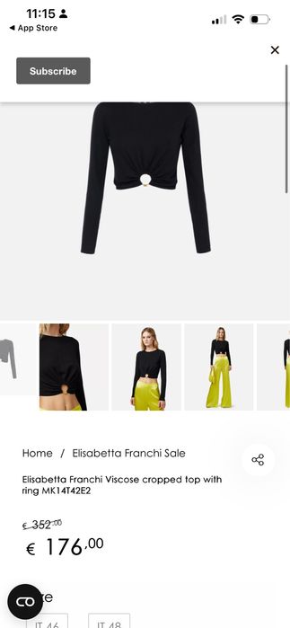 Elisabetta Franchi кроп  фин пуловер с красив елемент плетиво