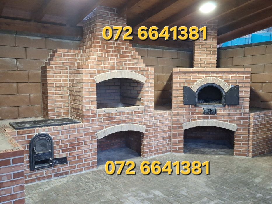 Gratar rustic de cărămidă plita țărănească cuptor de pâine afumături m