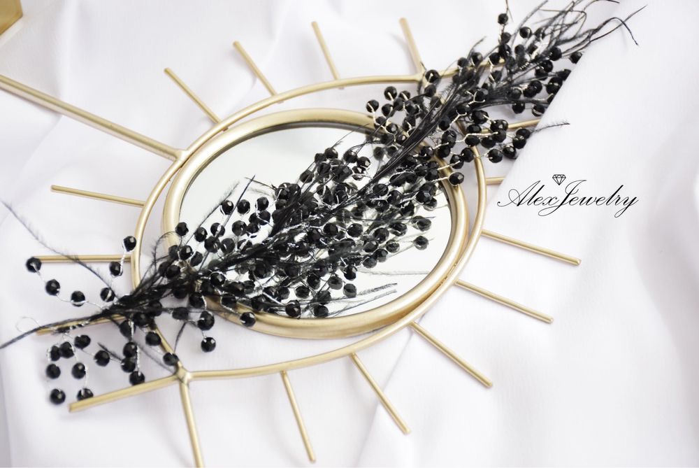 Сватбени бижута - бижута за коса, обеци с кристали