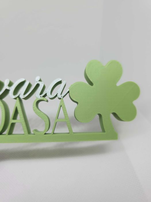 Decoratiune pentru noroc ”Primavara Frumoasa” cu trifoi si floare