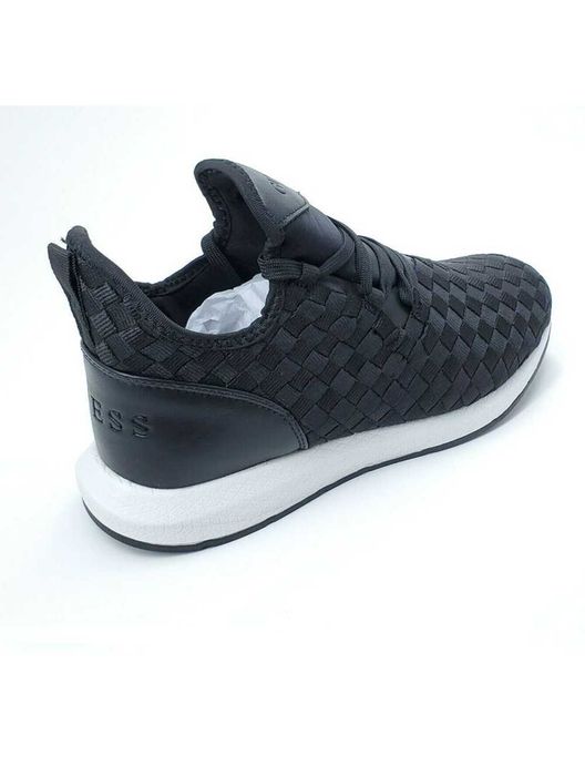 Adidasi GUESS Men High Top Fashion Sneakers _ Black Woven Fabric